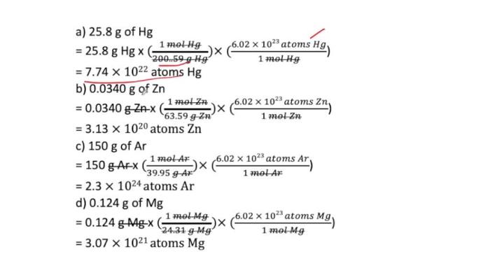 Determine the number of atoms in 30.0 g of as