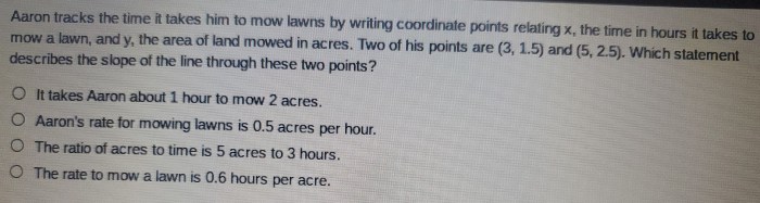 Aaron tracks the time it takes him to mow lawns