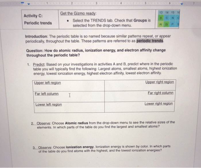 Student exploration periodic trends gizmo answer key pdf